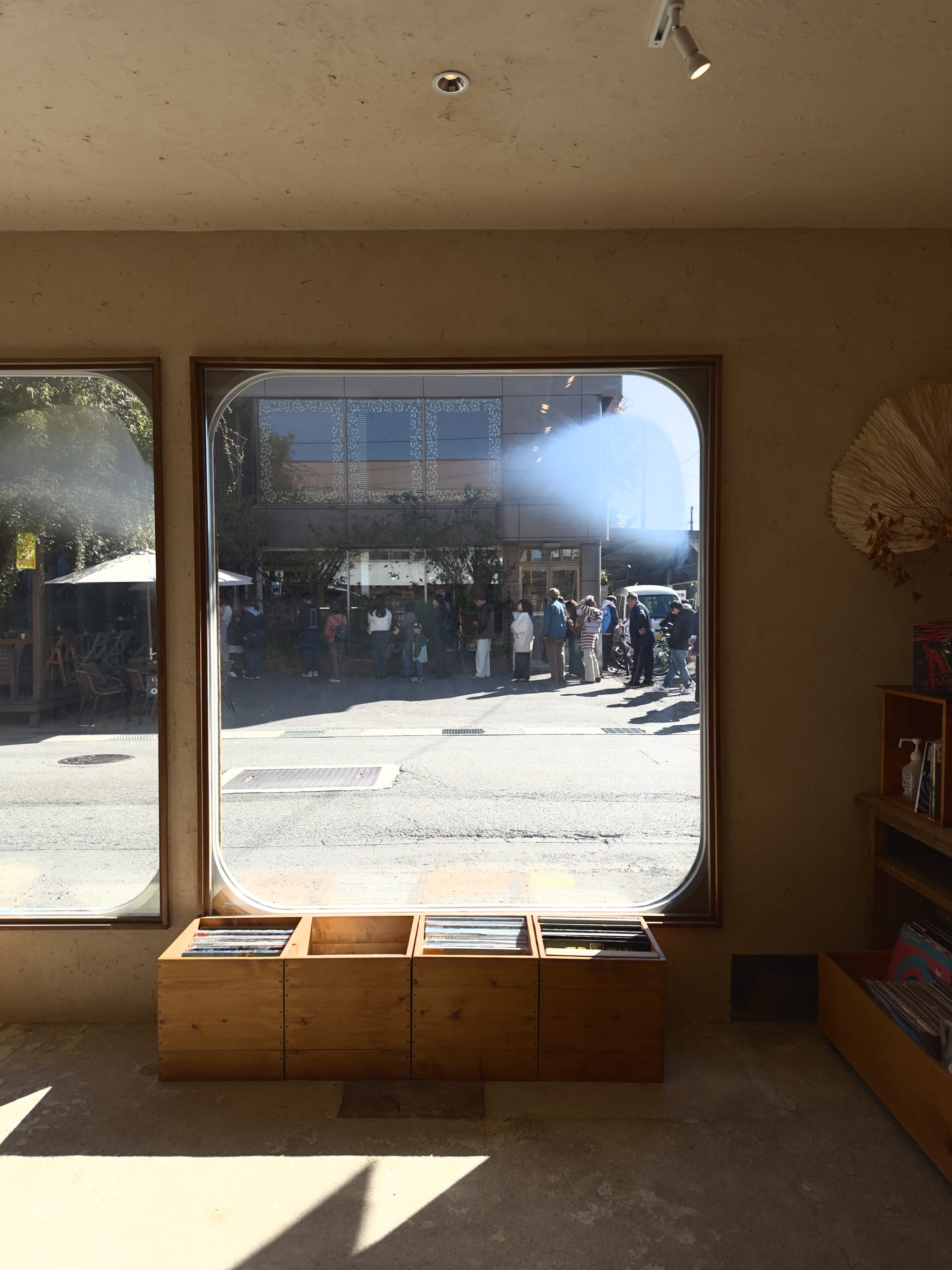 Lining up for fresh bread